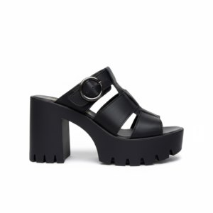 Temporada sandalia de plataforma tipo sueco con hebilla